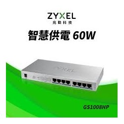 Zyxel GS1008HP 8-Port GbE Unmanaged PoE+ Switch